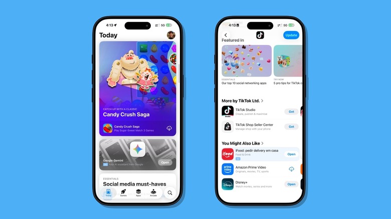 The Apple App Store displaying ads
