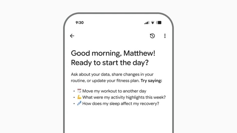 Google's Fitbit Home Page on an phone