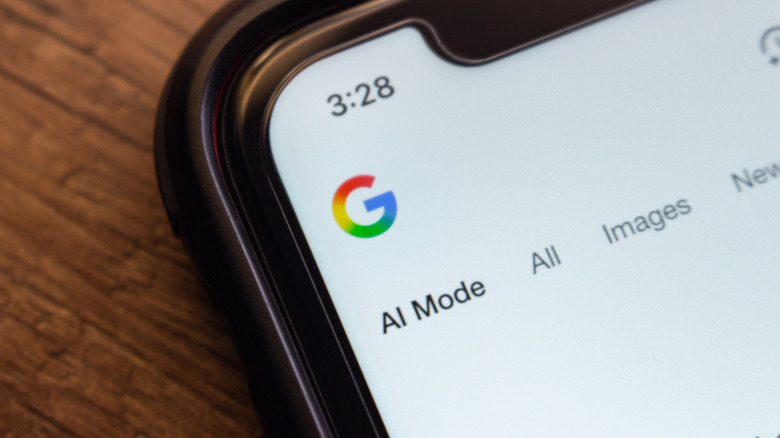 The Google Search results page on an iPhone.