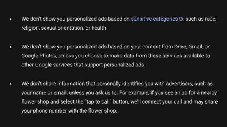 Google's privacy policy