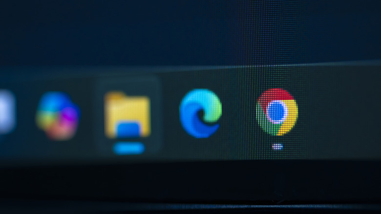 Google Chrome and Edge icons in the Windows 11 task bar