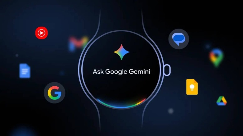 concept illustration of Ask Google Gemini on an Android smartwatch