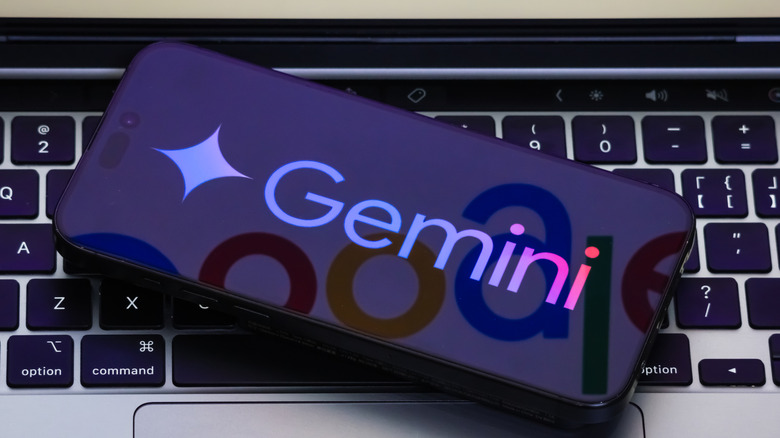 An older version of the Gemini logo on an iPhone.