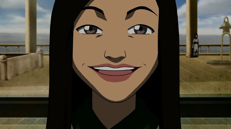 Joo Dee talking to Aang's party as they arrive in Ba Sing Se.