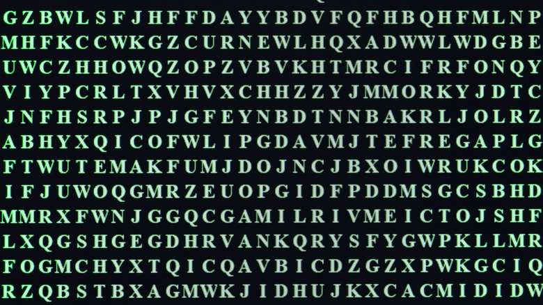 ascII characters on a black background