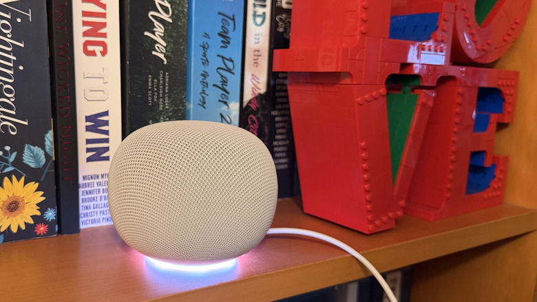 Google Home Speaker on a shelf