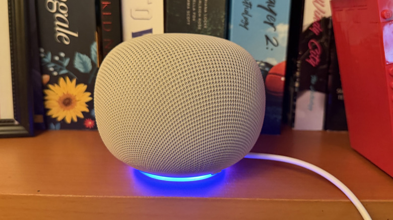 Google Home Speaker on a shelf