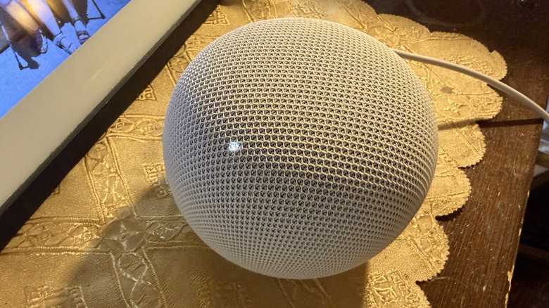 Google Home Speaker showing volume adjustment controls
