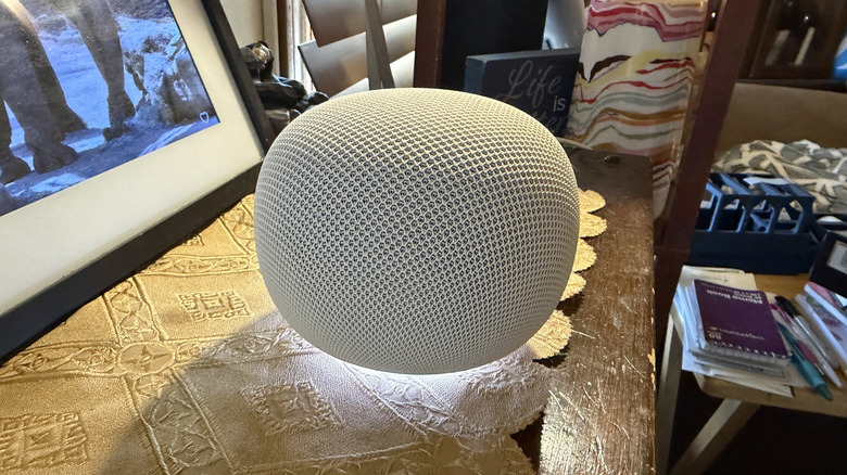Google Home Speaker on a shelf