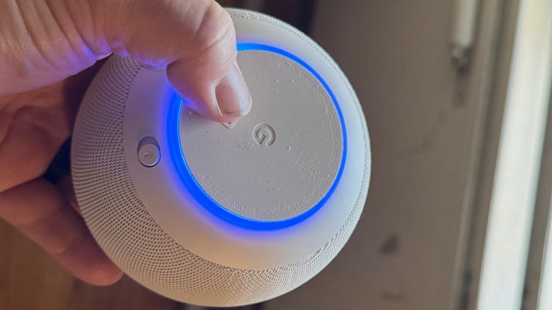 The bottom of a Google Home Speaker