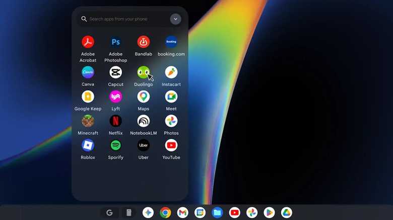 An image of the Android interface on a Googlebook
