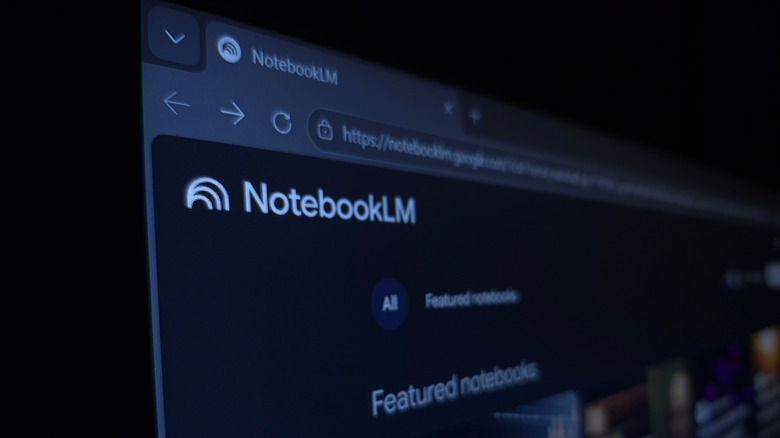 notebookLM open in a browser on a computer monitor