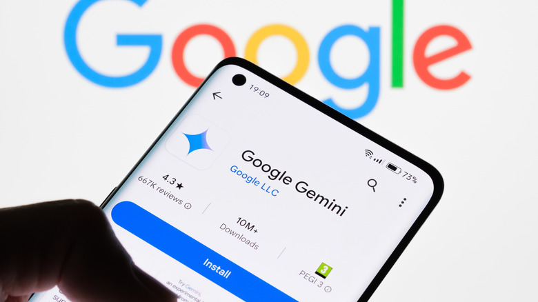 Google Gemini appstore listing on a smartphone