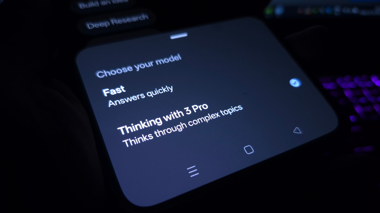 Changing modes in Gemini AI