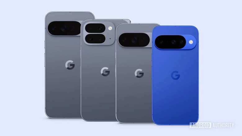 The Pixel 10 series pictured in a Google Play Store app banner.