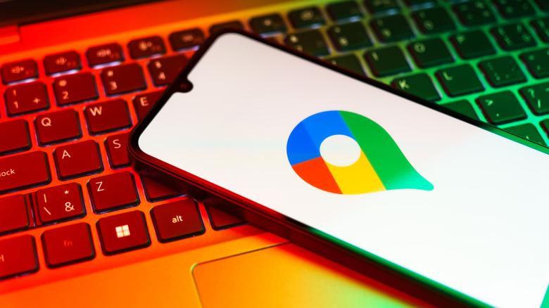 The Google Maps pin on an Android phone.