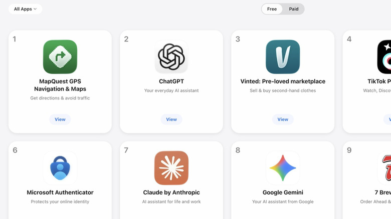 MapQuest at the top of the App Store chart in the U.S.
