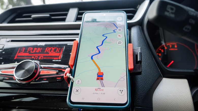 Google Maps navigation on a smartphone.