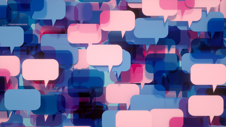 collage of speech bubbles in different colors
