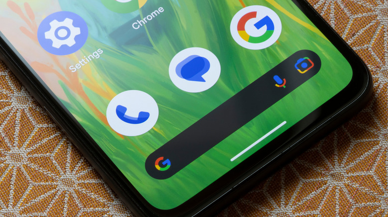 Google Messages icon on home screen of Android smartphone