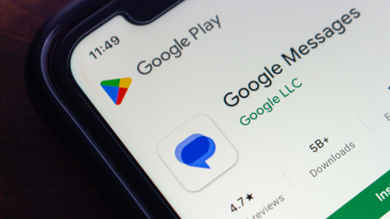 google messages app in google play store