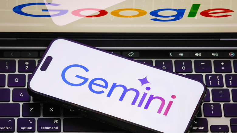 A Gemini logo on an iPhone.