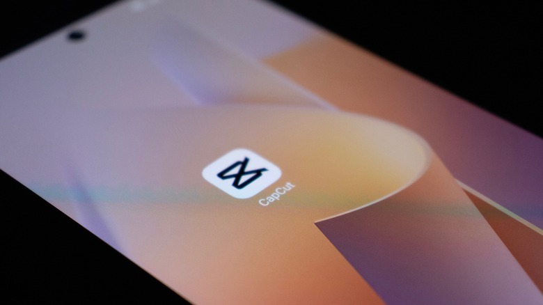 The CapCut app on an Android phone home screen