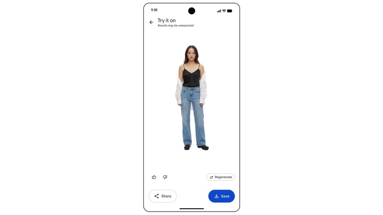 The new Try It On feature in Google Photos Wardrobe.