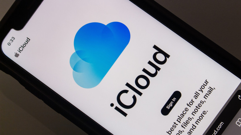 The iCloud sign in website on an iPhone.