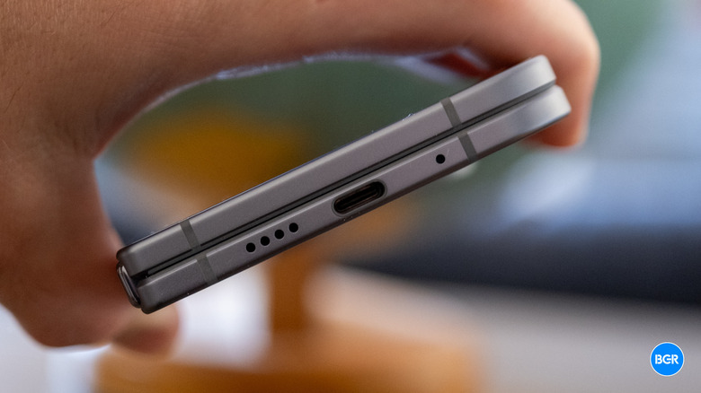 USB-C port on the Google Pixel 10 Pro Fold
