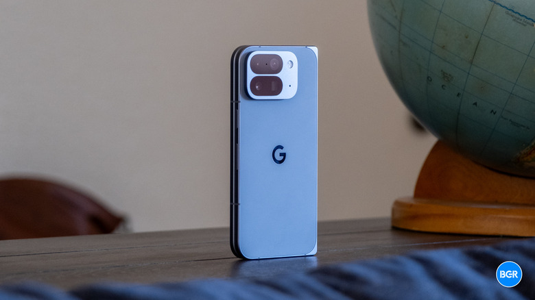 Google Pixel 10 Pro Fold folded on a table