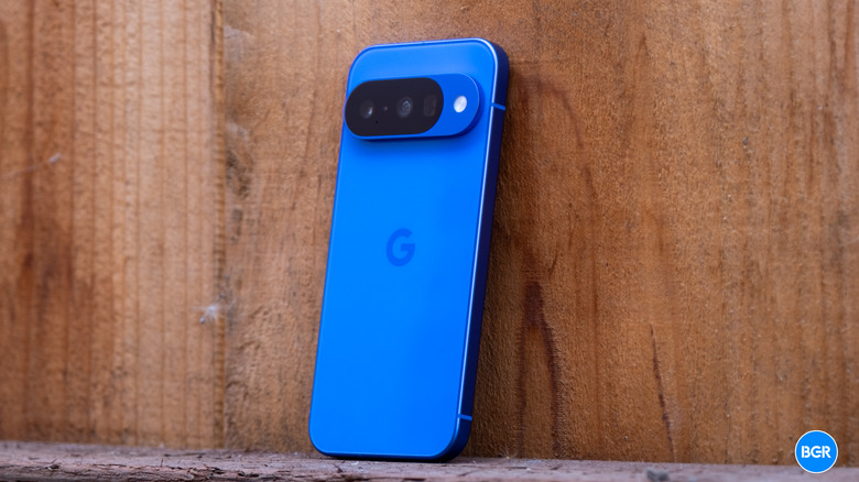 Google Pixel 10 on a fence