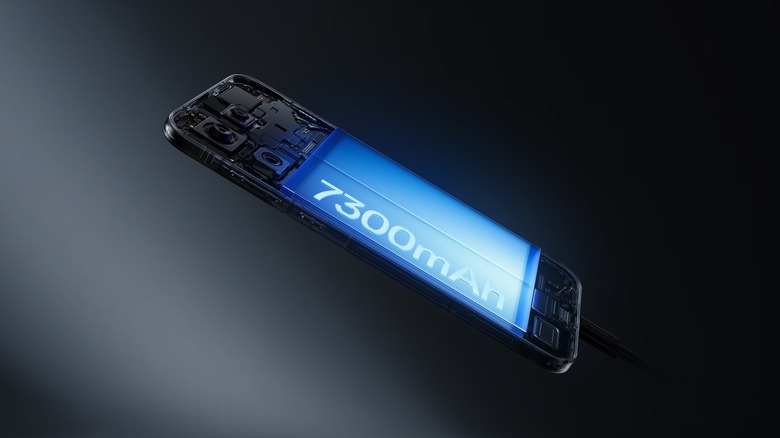 An illustration showing the battery in an OnePlus 15 with back removed