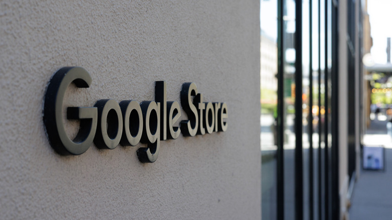 Google Store logo on side of building