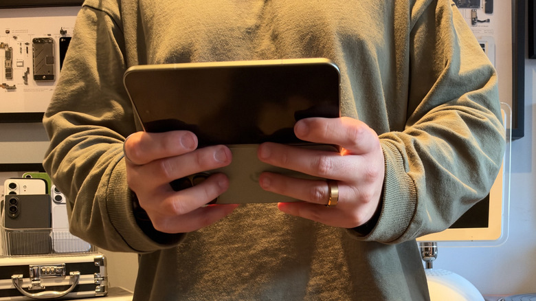 Pixel 11 Pro Fold being held while in use