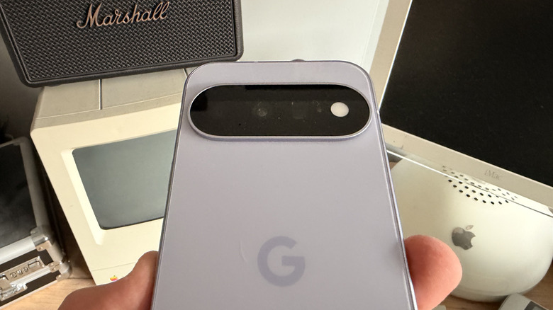 Close-up of the camera bar on the Pixel 11