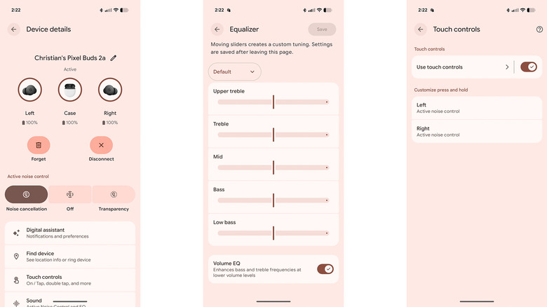 Google Pixel Buds 2a app screenshots
