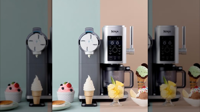 The Ninja CREAMi Swirl Soft Serve & Ice Cream Maker with treats