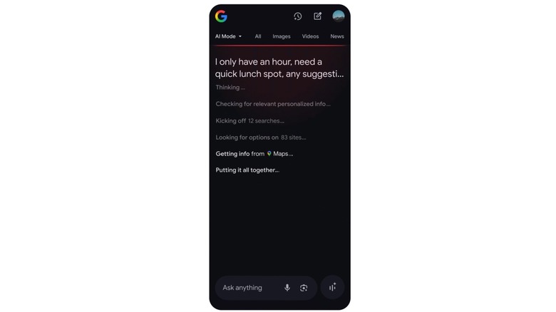 AI Mode can offer personalized recommendations.