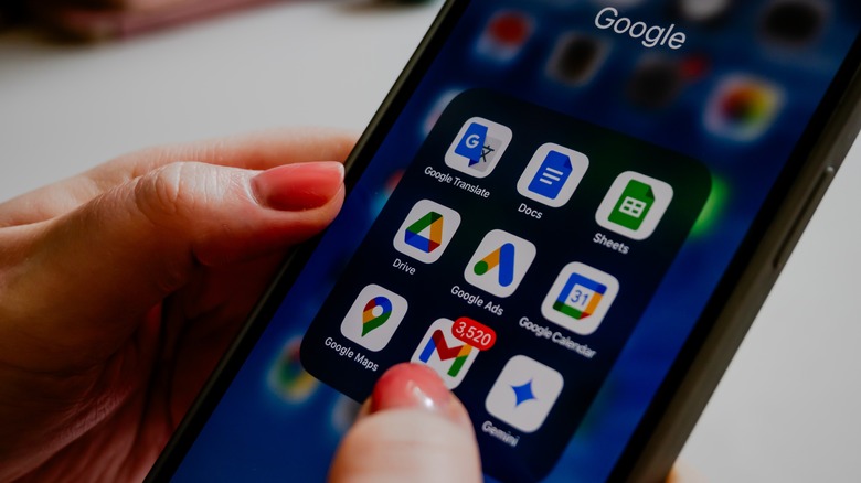 Google apps on an iPhone, including Google Translate.