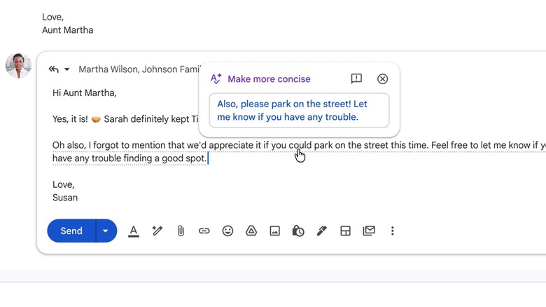 Using Gmail's Smart Replies feature.