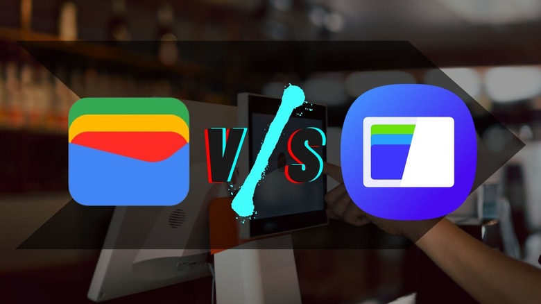 Google Wallet icon and Samsung Wallet icon with versus between.
