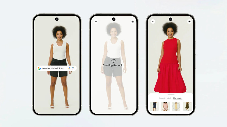 Using Google's AI shopping to look for new outfits