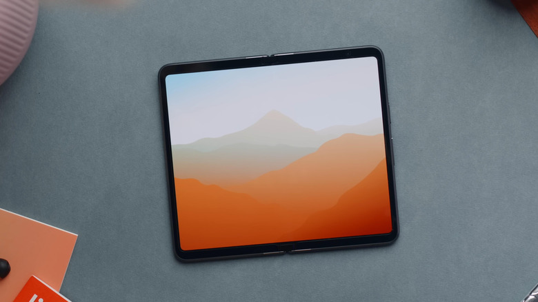 Pixel Fold open on a table