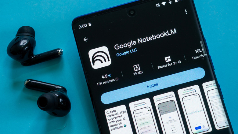 Google NotebookLM app on phone