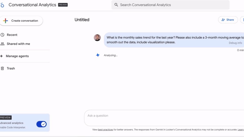 Using conversational language in a cloud-based analytics tool.