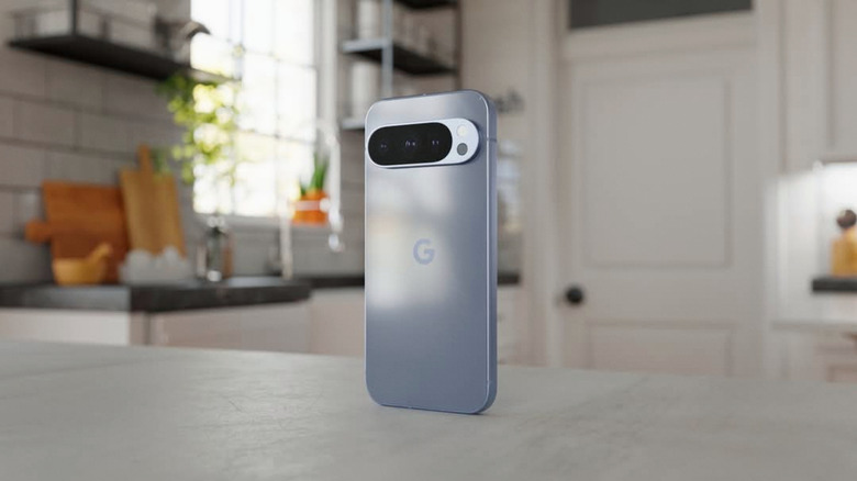 Google's Pixel 10 Pro XL on a countertop.