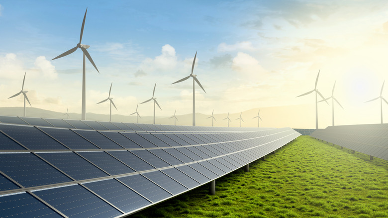 Renewable energy site with solar and wind