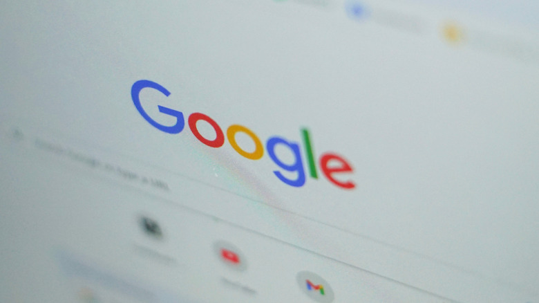 Google search page open on a computer screen