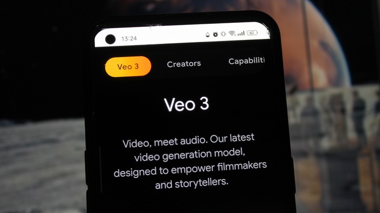 A description of Veo 3 loaded on an iPhone screen.